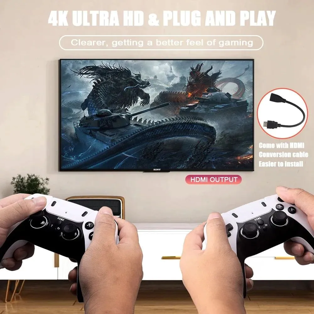 image-GD10 Pro Retro Video Game Console 4K 256GB with 2 Controllers 
