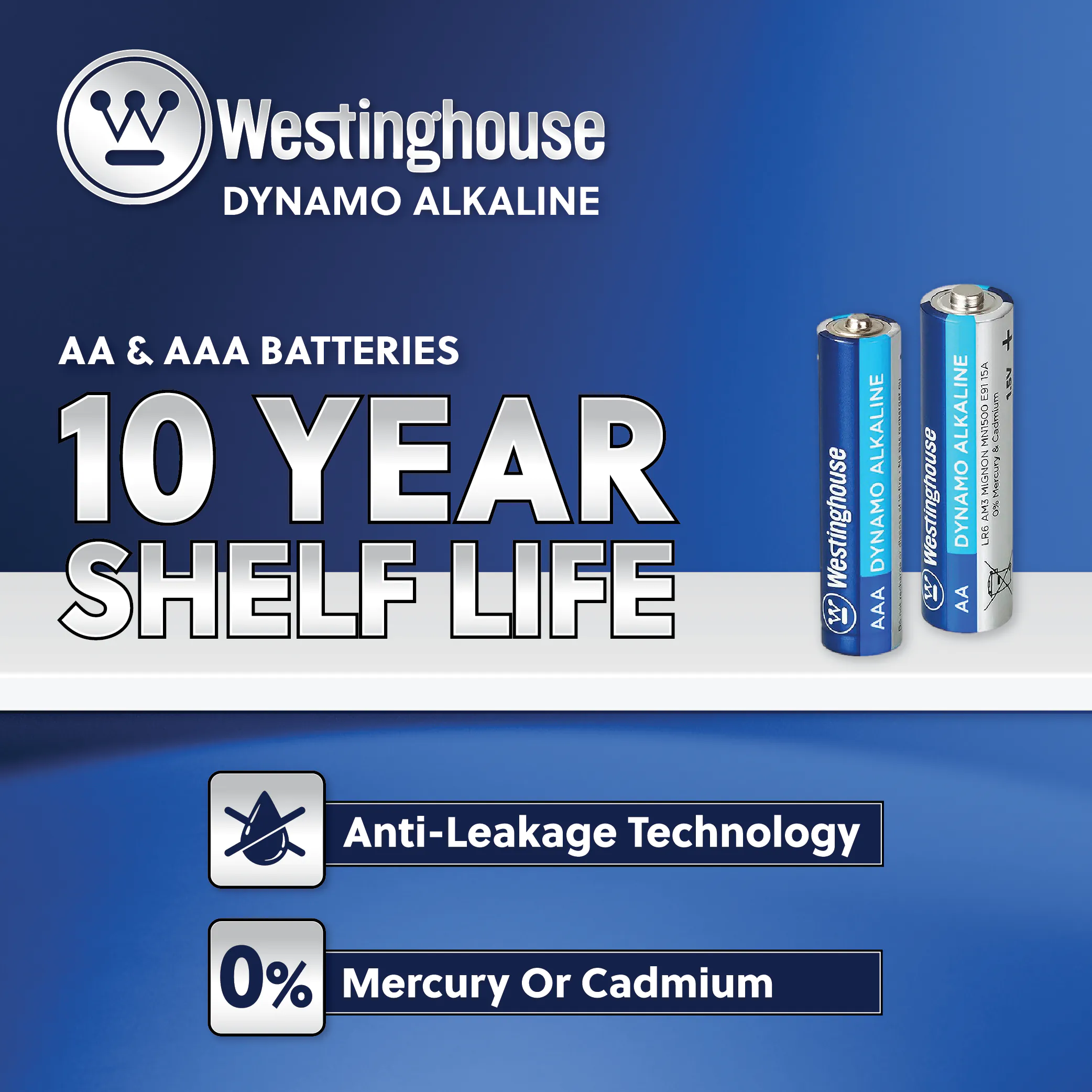 image-Westinghouse Dynamo AA Alkaline Batteries 1.5V - 96 Pack