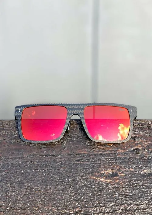 image-Fibrous V4 Square Carbon Fiber Polarized Sunglasses - UV400 Black